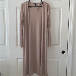 Tan long sleeve ankle length cardigan s/m